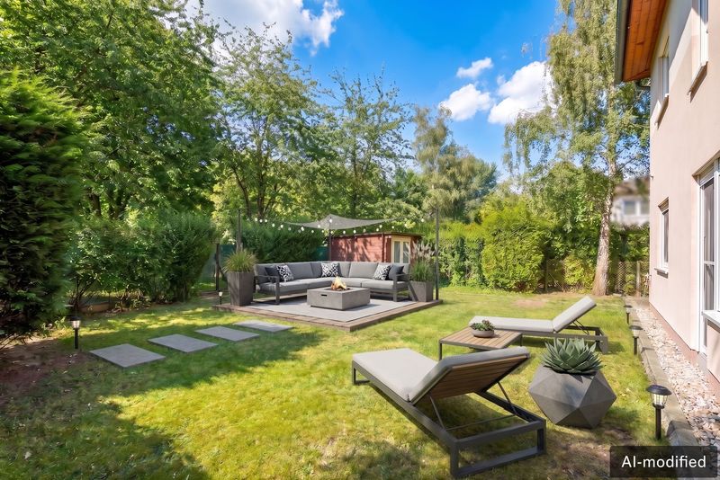 Wohnung mit eigenem Garten - Hausgefühl im Grünen: Moderne 3-Zimmer-Obergeschosswohnung im Zweifa...